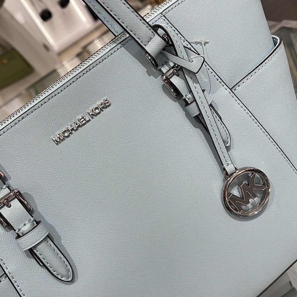 MICHAEL KORS Charlotte Large Leather Top-Zip Tote
Vista Blue 
NWT - Picture 13 of 16